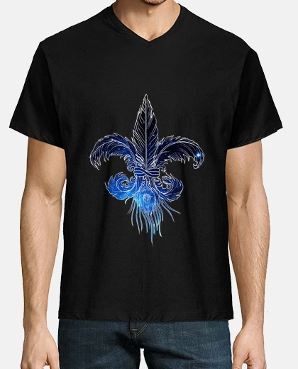 T-shirt lis fiore piuma galassia