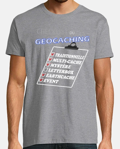 Camiseta lista de verificación de geocaching hum