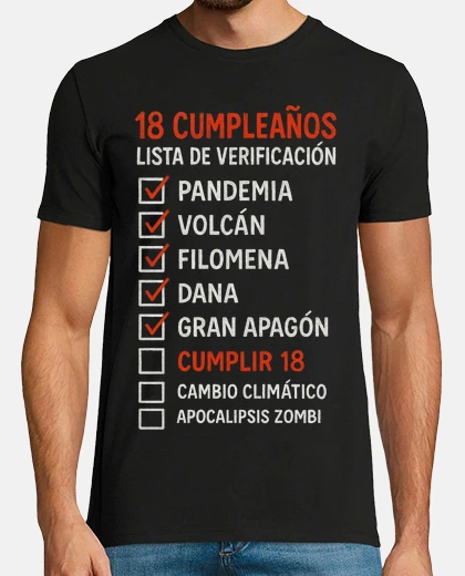 Tee-shirt Liste de cadeaux pour les 18 ans : une 