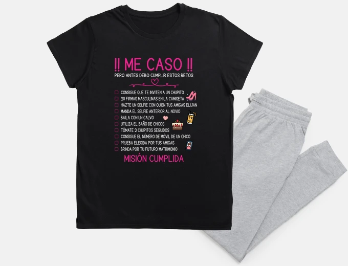 Pyjama liste de défis enterrement célibataire