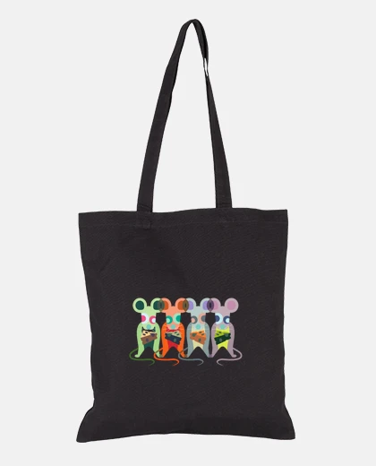 Bag little mice and their cheese, pop-art, tote bag