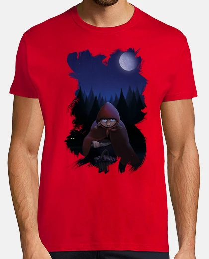 T-shirt Little Red Riding Hood waits the wolf