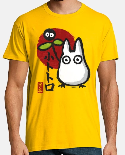 T-shirt little spirit bianco chibi-totoro
