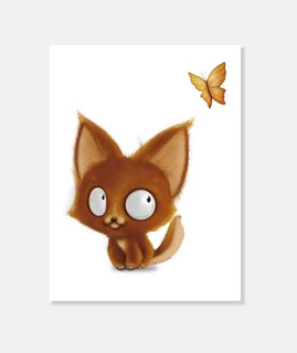 'Little Fox & Butterfly' 30x40 cm