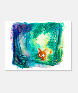 'Little Fox in the Forest' - 30x40cm