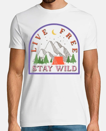 Camiseta LIVE FREE STAY WILD BOSQUE MONTAÑA