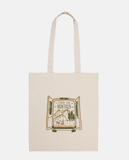 Bag live in a van, happy van life, tote bag, living room in your van,