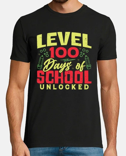 T-shirt livello 100 giorni di scuola sbloccati