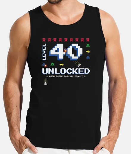 T-shirt livello 40 sbloccato fantastico 8bit uf