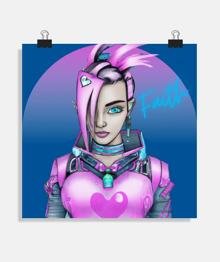 Poster liver cyberpunk manga woman