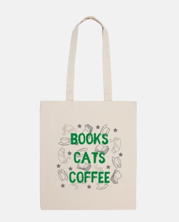 livres, chats, coffee - fourre-tout