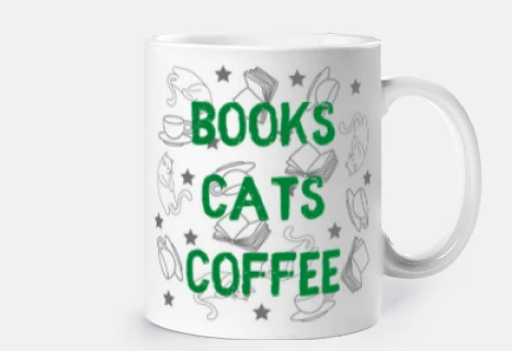 livres, chats, coffee - mug
