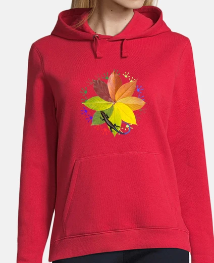 Hoodie lizard in the circle leaves