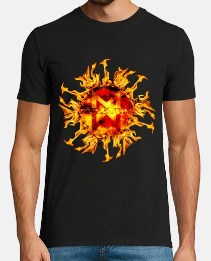 Camiseta llamas logotipo de reorganización, montesi