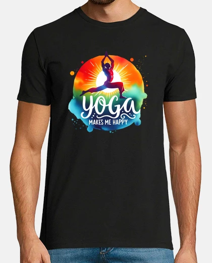 T-shirt lo yoga mi rende felice con i colori vi