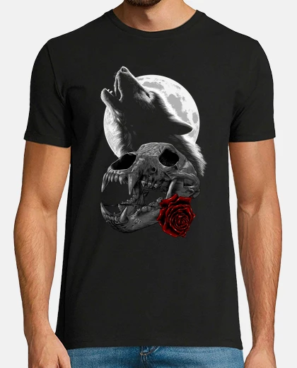 Camiseta Lobo crano luna llena