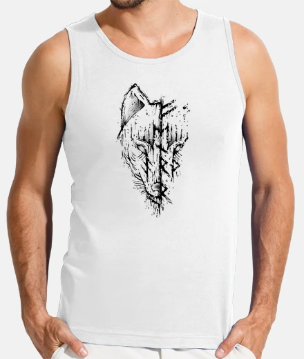Camiseta lobo fenrir vikingo basura futhark runa