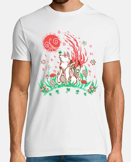 Camiseta lobo flor brisa - camisa de hombre