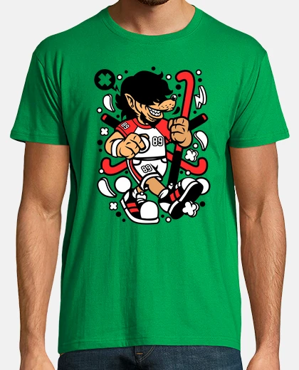 Camiseta LOBO JUGADOR DE HOCKEY HIERBA
