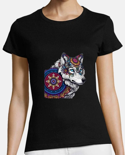 Playera Lobo Mujer Mandalas5.com