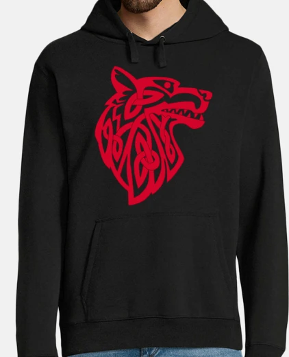 Sudadera lobo rojo vikingo