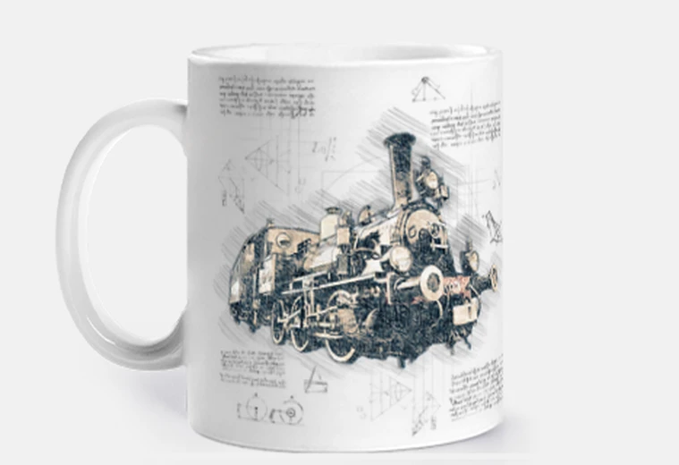 Tazza locomotiva tender vintage piani style piano personalizzabile tazza caffè tè Gaillard
