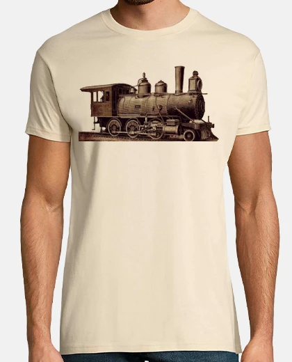 Tee-shirt locomotive vapeur vintage ancienne depart en retraite 