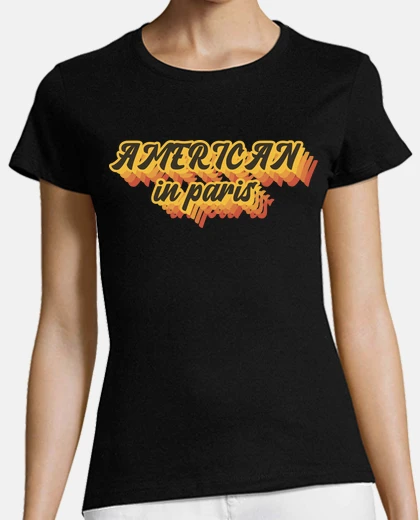 T-shirt logo americano a parigi vintage anni 39