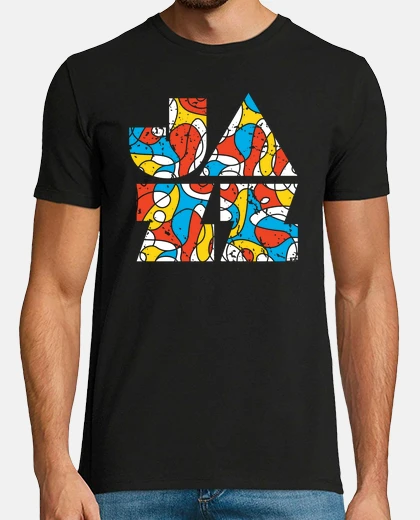 T-shirt logotipo moderno colorato di jazz