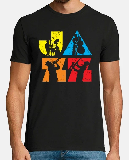 Tee-shirt logotype de jazz color&eacute; moderne