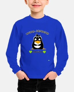 long sleeve penguin t-shirt shirt- animal defender