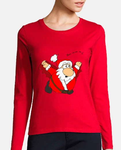 Tee-shirt longue femme manches père noël vampire