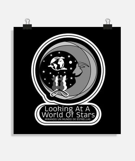 Póster looking at world of stars t-shirt