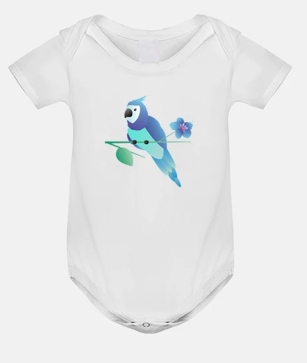 Ropa Loro Azul con Flor