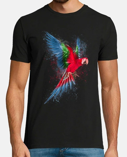 Camiseta loro colorido arte animal pájaro animal