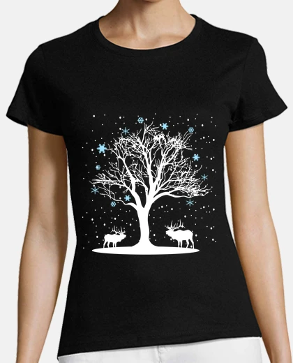 Playera los ciervos se esconden de la nieve