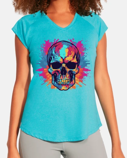 T-shirt los di colore dell39exp teschio