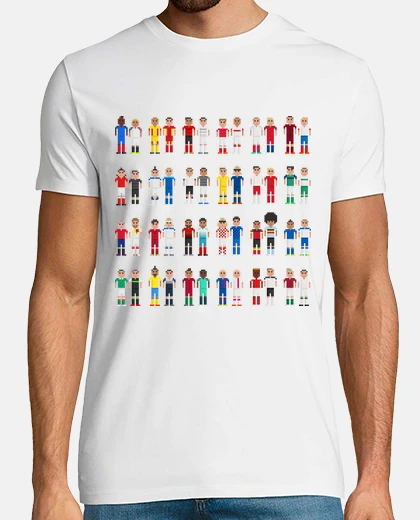 Camiseta los píxeles futbolistas europeos