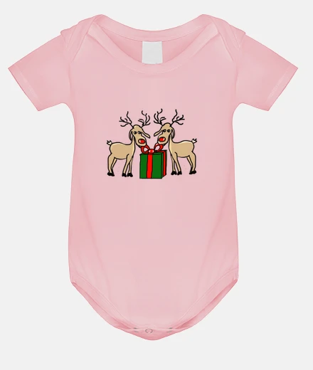 Ropa Los renos de Meneses. Body beb&eacute;, rosa