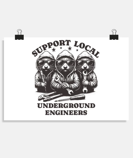 Póster Los topos apoyan a los ingenieros subte