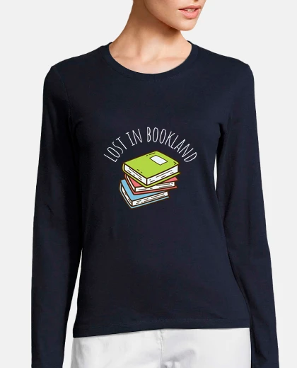 Playera lost in bookland - reading lover gift