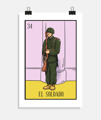 Póster loteria mexicana el soldadoPóster loteria mexicana el soldado  