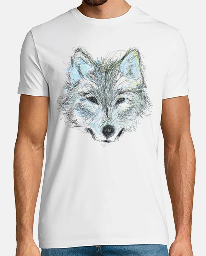 Tee-shirt loup blanc