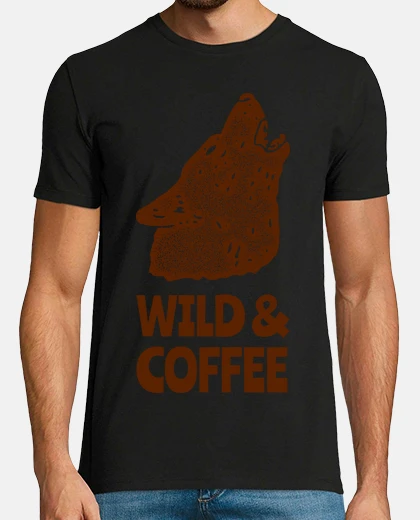 Tee-shirt Loup hurlant   Wild and coffee