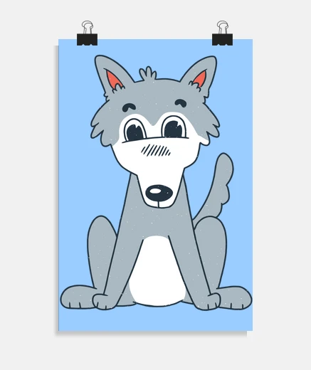 Affiche Loup | Animaux habillés | par Philippe Hugonnard Affiche Loup | Animaux habillés | par Philippe Hugonnard