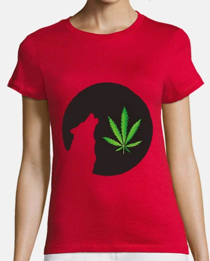 Tee-shirt loup plein de mauvaises herbes de la lune