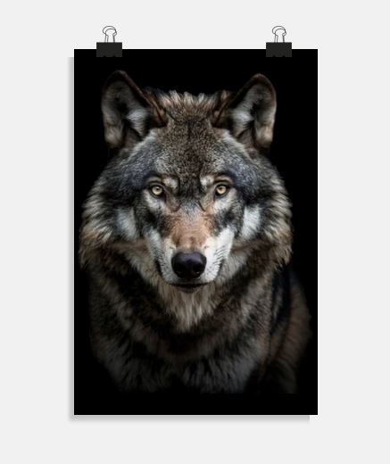 Poster loup realiste meute loups louveteau louve poster salon atelier restaurant studio photo affiche 