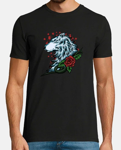 Tee-shirt loup rose