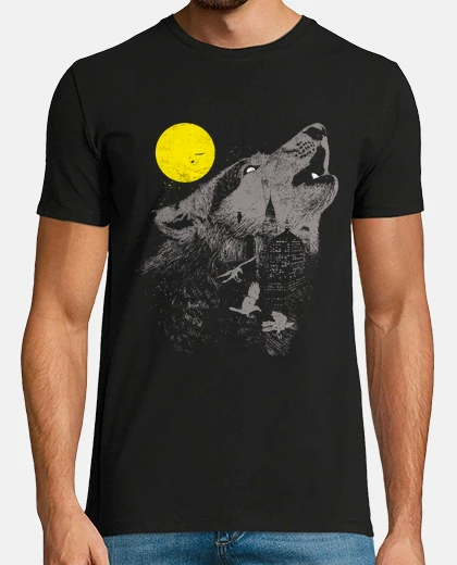 Tee-shirt loups gris
