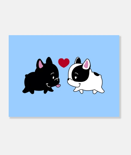 Wall love bulldog frences in lovers